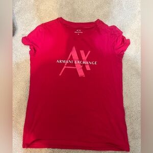 armani exchange light red womens medium t shirt